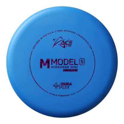 The M Model S from the Ace Line by Prodigy Discs in blue plastic.